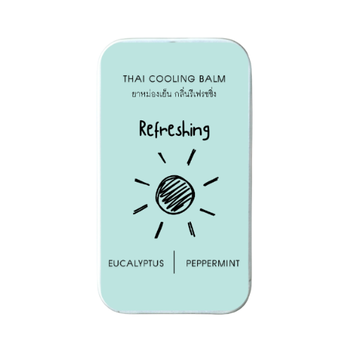 Mor Boon Rueng Refreshing Cooling Herbal Balm – Peppermint & Eucalyptus, Blue Tin, 10 g